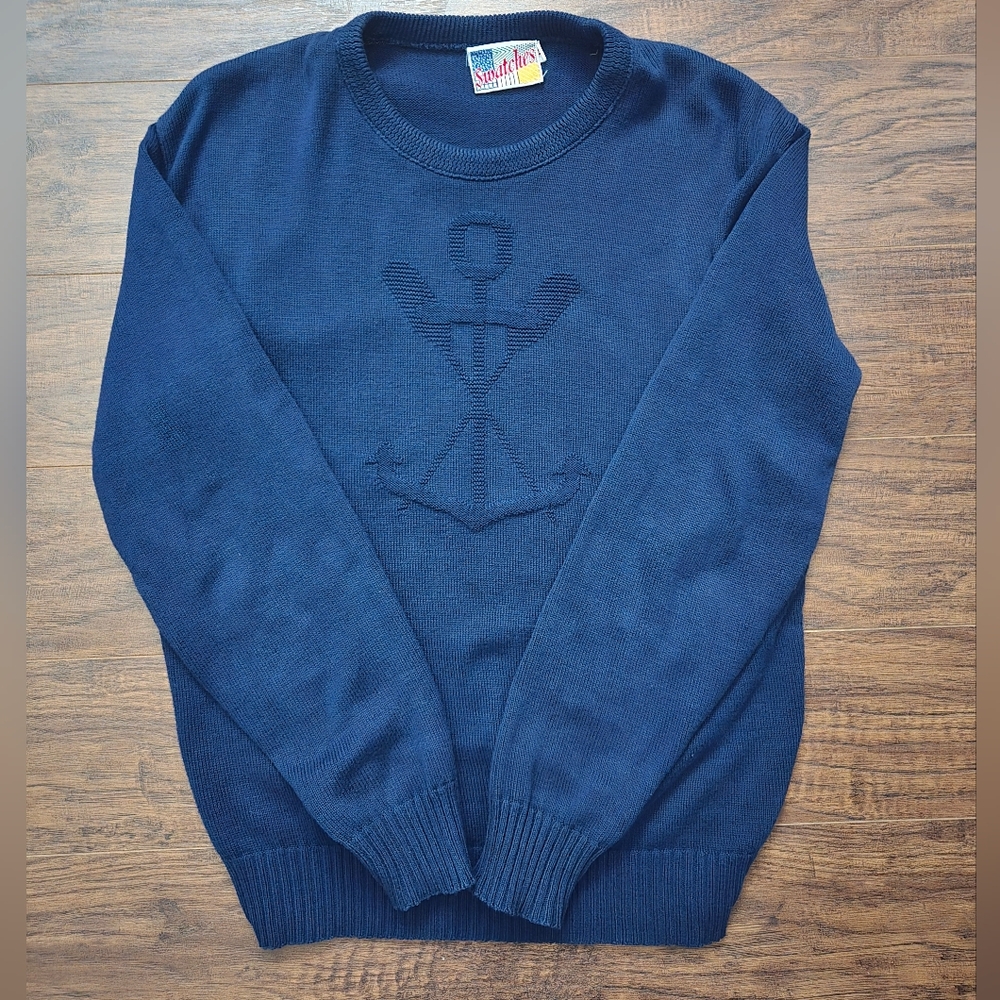 Vintage Navy Crewneck Sweater Made In USA
